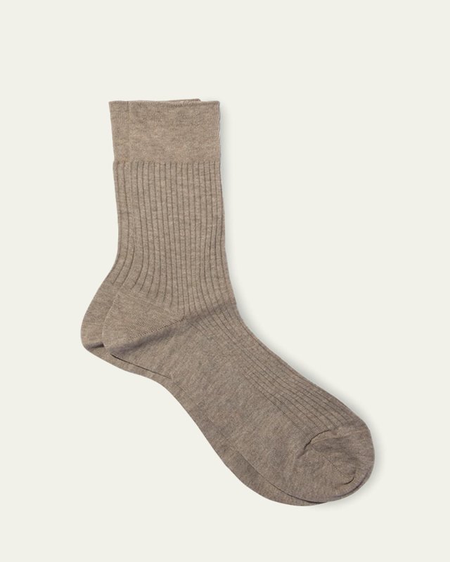 Bio Ribbed Cotton Crew Socks